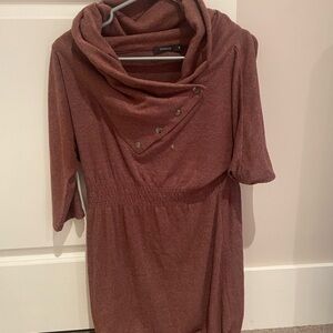 Theme Rich Brown Knitwear Dress